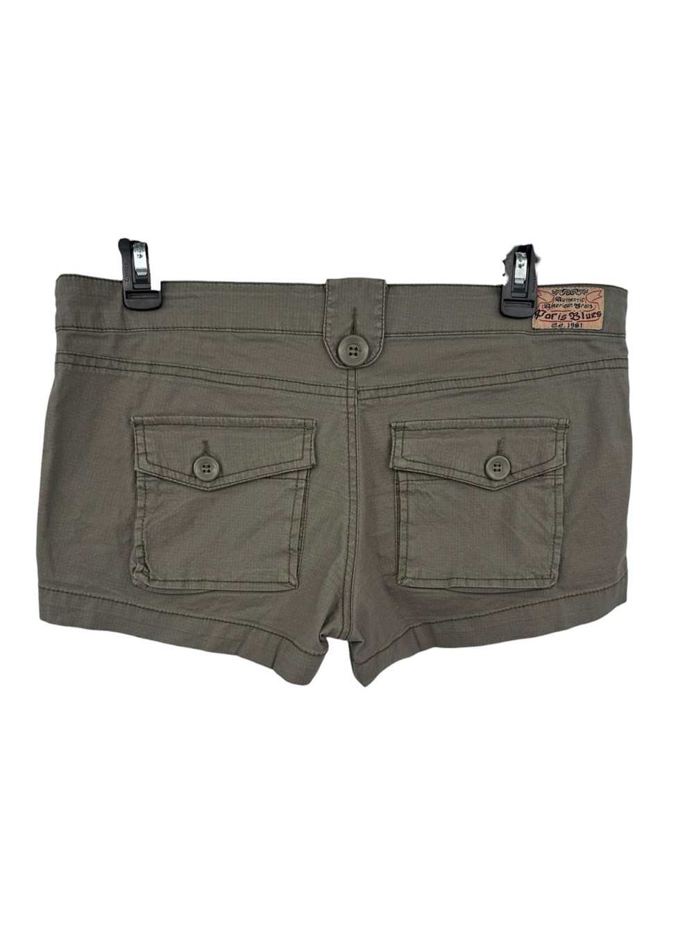 VTG Paris Blues Green Cargo Micro Shorts 7 - Picture 2 of 5